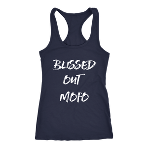 women's navy blissed out mofo tank top t-shirt