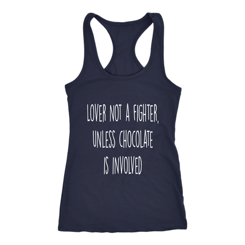 Women's Lover Not a Fighter T Shirt - White Text