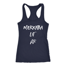 Load image into Gallery viewer, Women&#39;s Merkaba Lit AF T Shirt - White Text