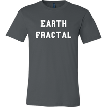 Load image into Gallery viewer, Men&#39;s gray white text Earth Fractal T-Shirt