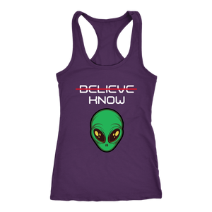 Women's Alien T-Shirt - Believe, Know - White Text