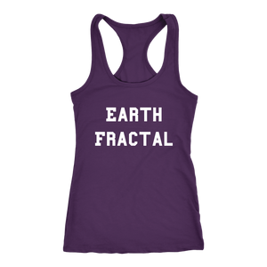 Women's Earth Fractal T Shirt - White Text