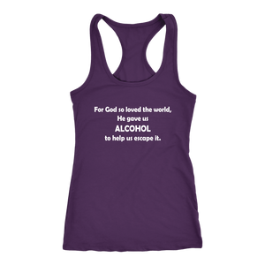 women's purple alcohol tank top t-shirt