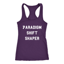 Load image into Gallery viewer, Women&#39;s Paradigm Shift Shaper T Shirt  - White Text