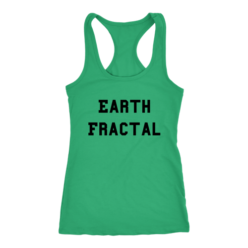 Women's Earth Fractal T Shirt - Black Text