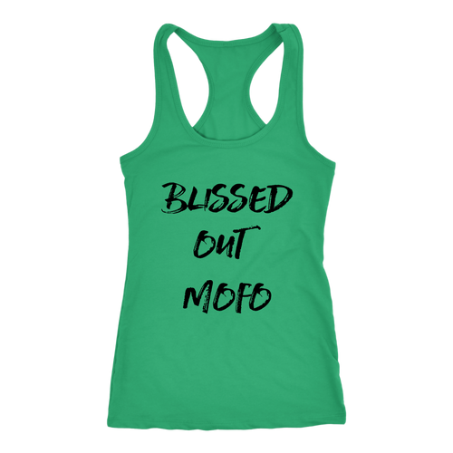 women's green blissed out mofo tank tank t-shirt