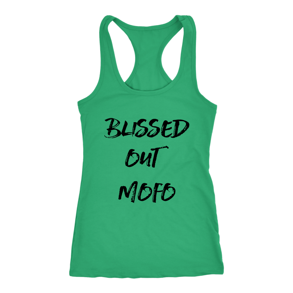women's green blissed out mofo tank tank t-shirt