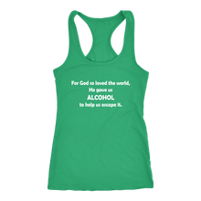 Load image into Gallery viewer, women&#39;s green alcohol tank top t-shirt