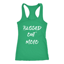 Load image into Gallery viewer, women&#39;s green blissed out mofo tank top t-shirt