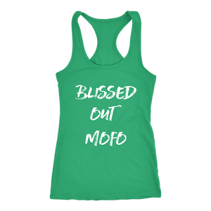 women's green blissed out mofo tank top t-shirt