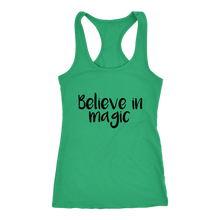 Load image into Gallery viewer, women&#39;s green believe in magic tank top t-shirt