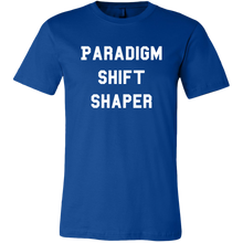Load image into Gallery viewer, men&#39;s blue paradigm shift shaper t-shirt