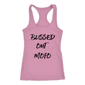 women's light pink blissed out mofo tank top t-shirt