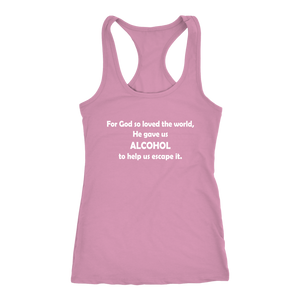 women's light pink alcohol tank top t-shirt