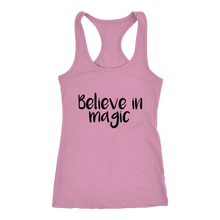 Load image into Gallery viewer, women&#39;s light pink believe in magic tank top t-shirt